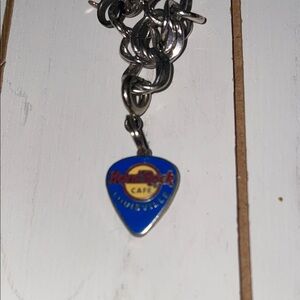 Hard Rock Cafe Blue and Yellow Guitar Pick Charm from Louisville, Kentucky